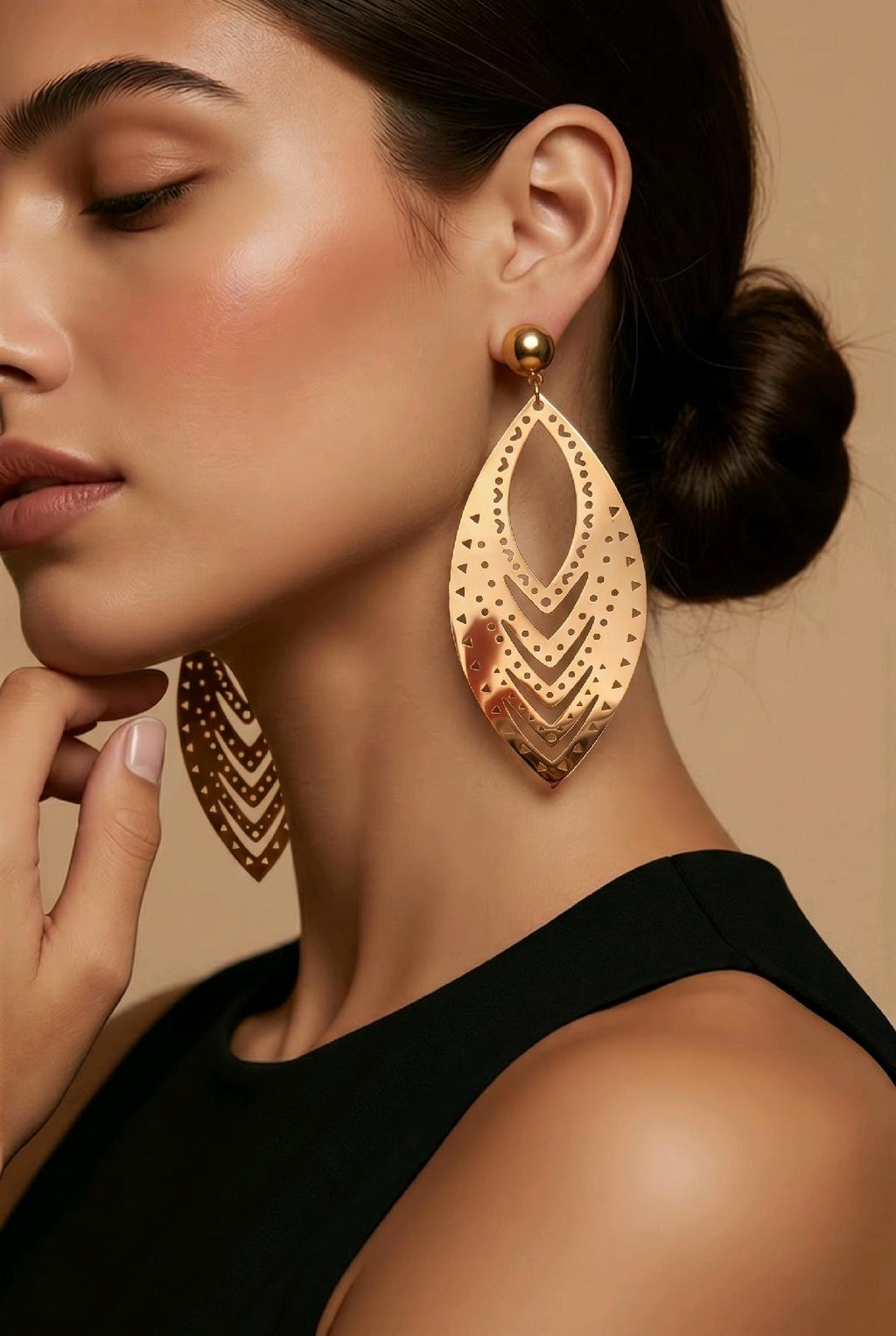 Boucles d'oreilles doré chic