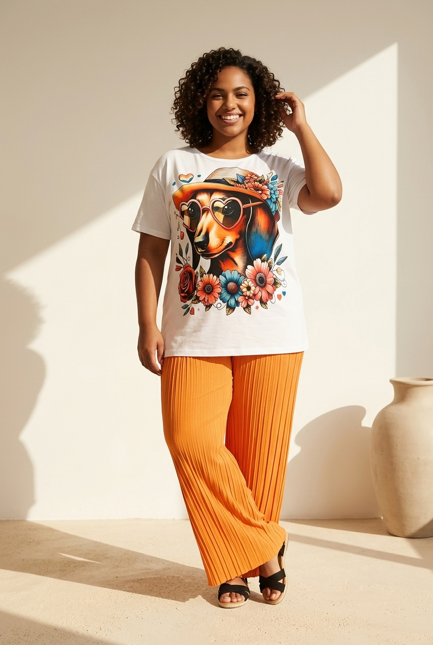 T shirt coloré à motif